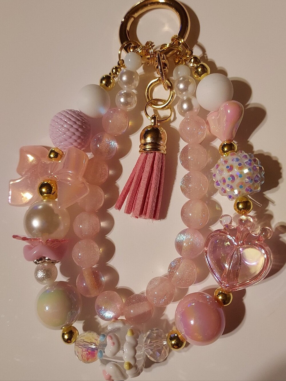 PINK 3 ❤️LOVE:HANDMADE. NEW PHONE KEYCHAIN CAMERA BAG ACCESSORY. Pink 3.